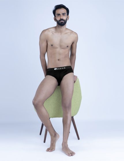 Men's Cotton Briefs #3011 - Jet Black, XXL